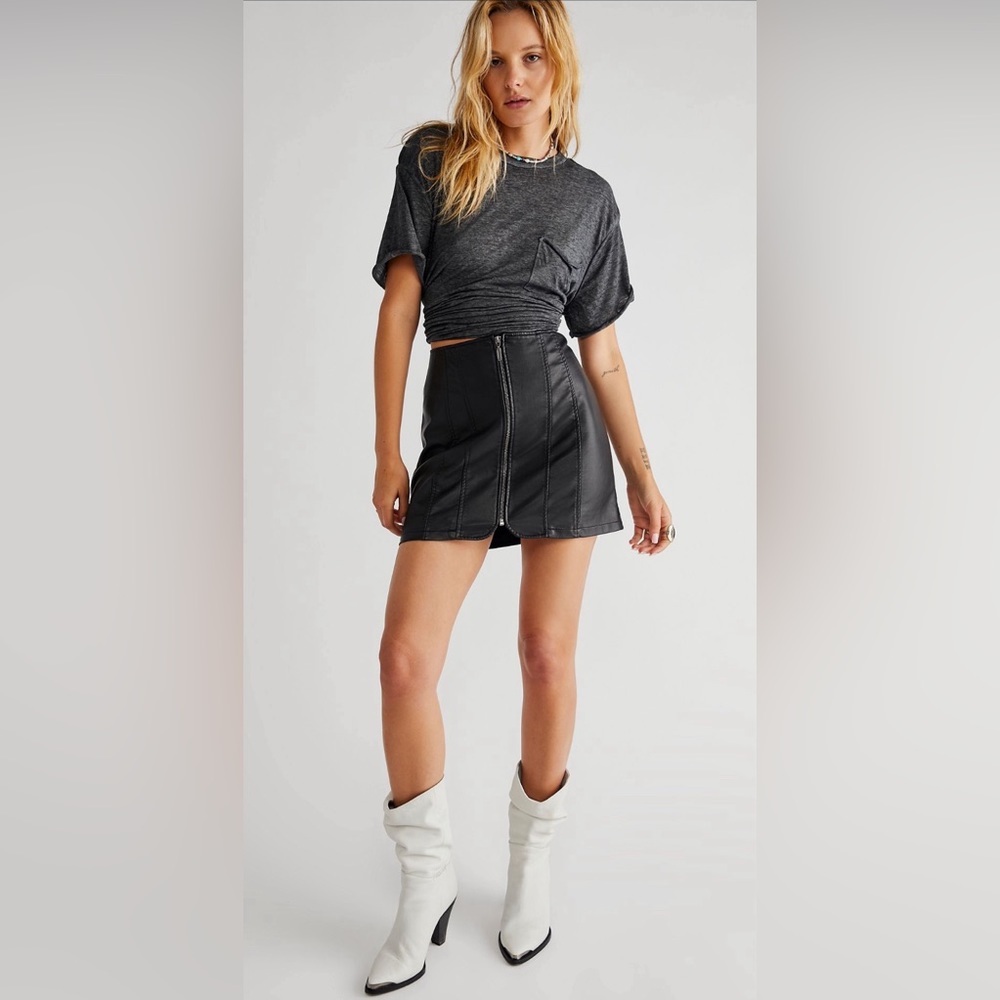 Free People Black Mini Skirt